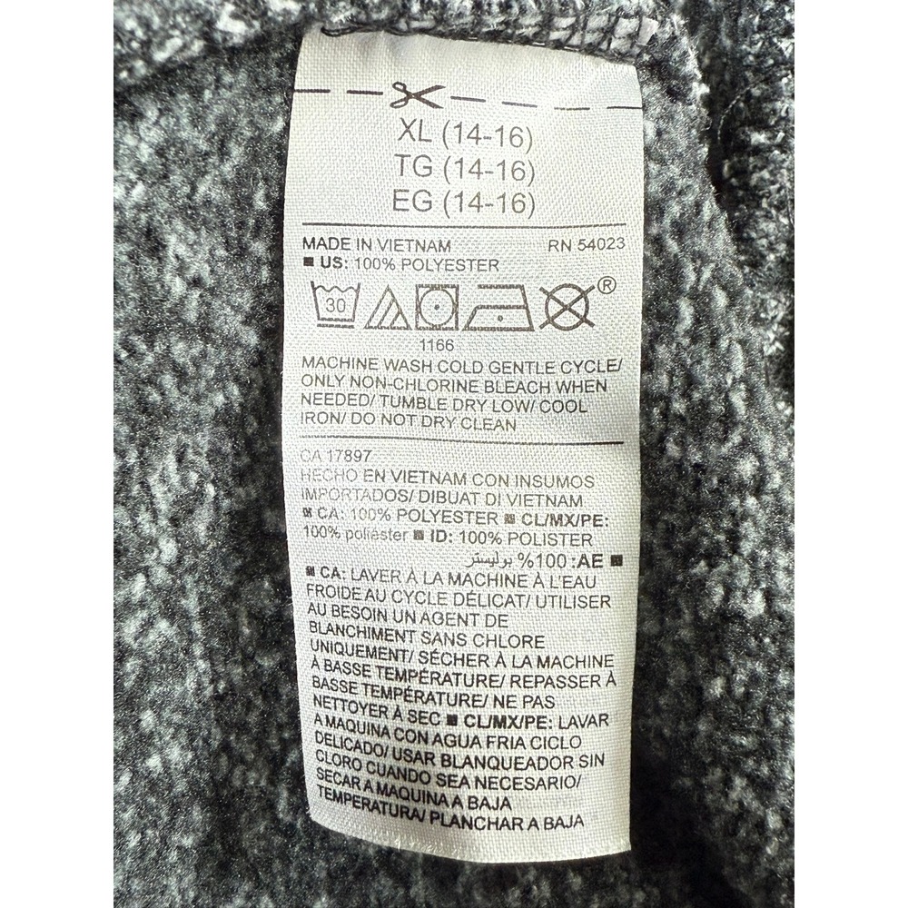 Old Navy Kids Boys XL 14 16 Gray Black Speckled Quarter Zip Pullover Sweater - Picture 6 of 7